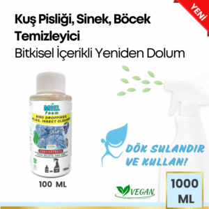 Miel Foam güçlü bitkisel temizleyici, kuş pisliklerini, sinek ve böcek kalıntılarını ve yol kirlerini etkili bir şekilde temizler, yüzeylere zarar vermeden lekesiz bırakan doğal bitkisel vegan temizleyici