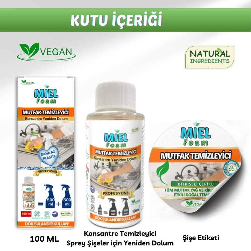 Miel Foam Bitki Bazlı Hayvan Dostu, Mutfak Temizleyici, Yağ Çözücü, Fırın Temizleyici, Ocak Temizleyici, Davlumbaz Temizleyici 10