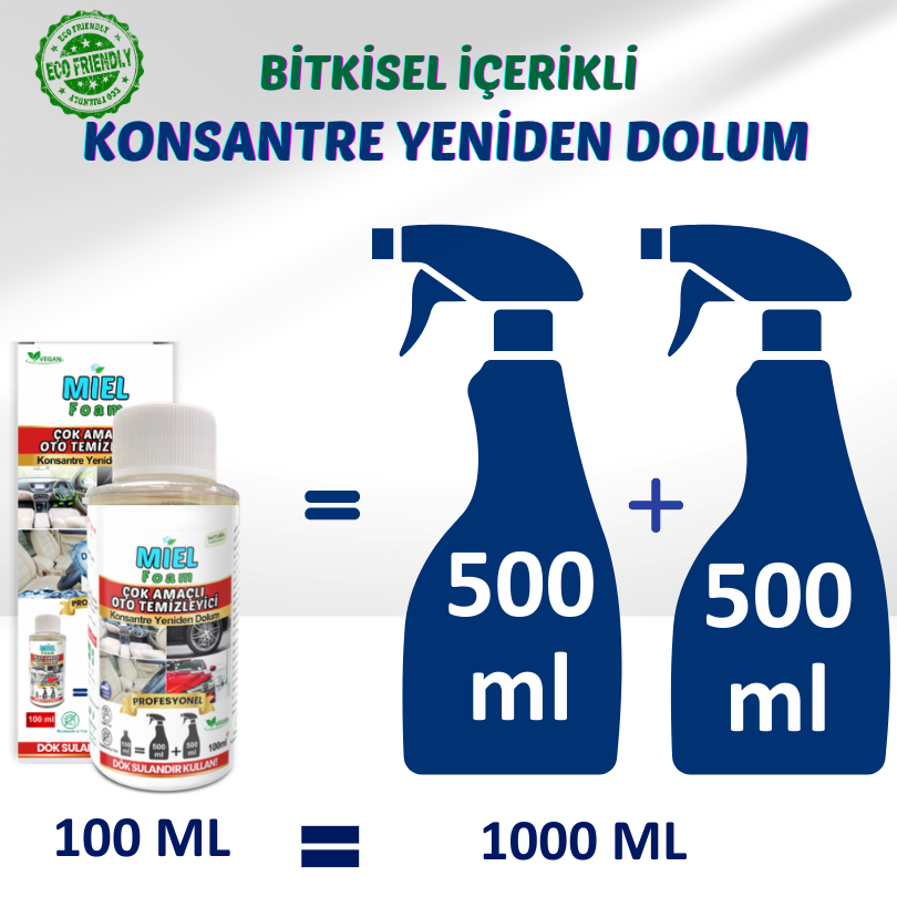 Miel Foam Bitki Bazlı, Vegan, Toksik Olmayan, Konsantre, Yüksek Performans, Çevre Dostu, Hayvan Dostu, Köpük Sprey, Çok Amaç Oto Temizleyici,oto koltuk temizleyici oto kuş pisliği temizleyici,oto temizleyici, 29