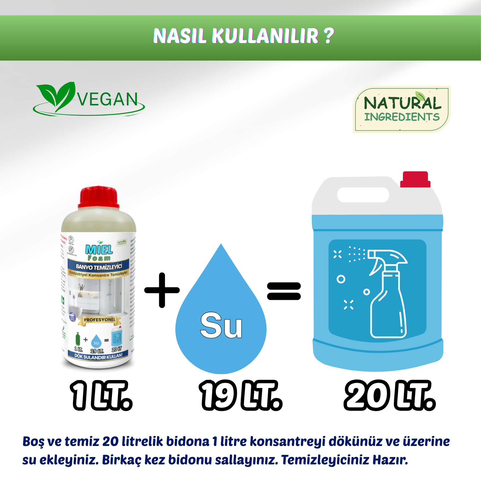 Miel Foam Endüstriyel Temizleyici,doğal,bitkisel,bitkibazlı formüllü,ecofriendly sağlık dostu çevre dostu temizlik, daha az karbon ayakizi, daha az plastik (4)