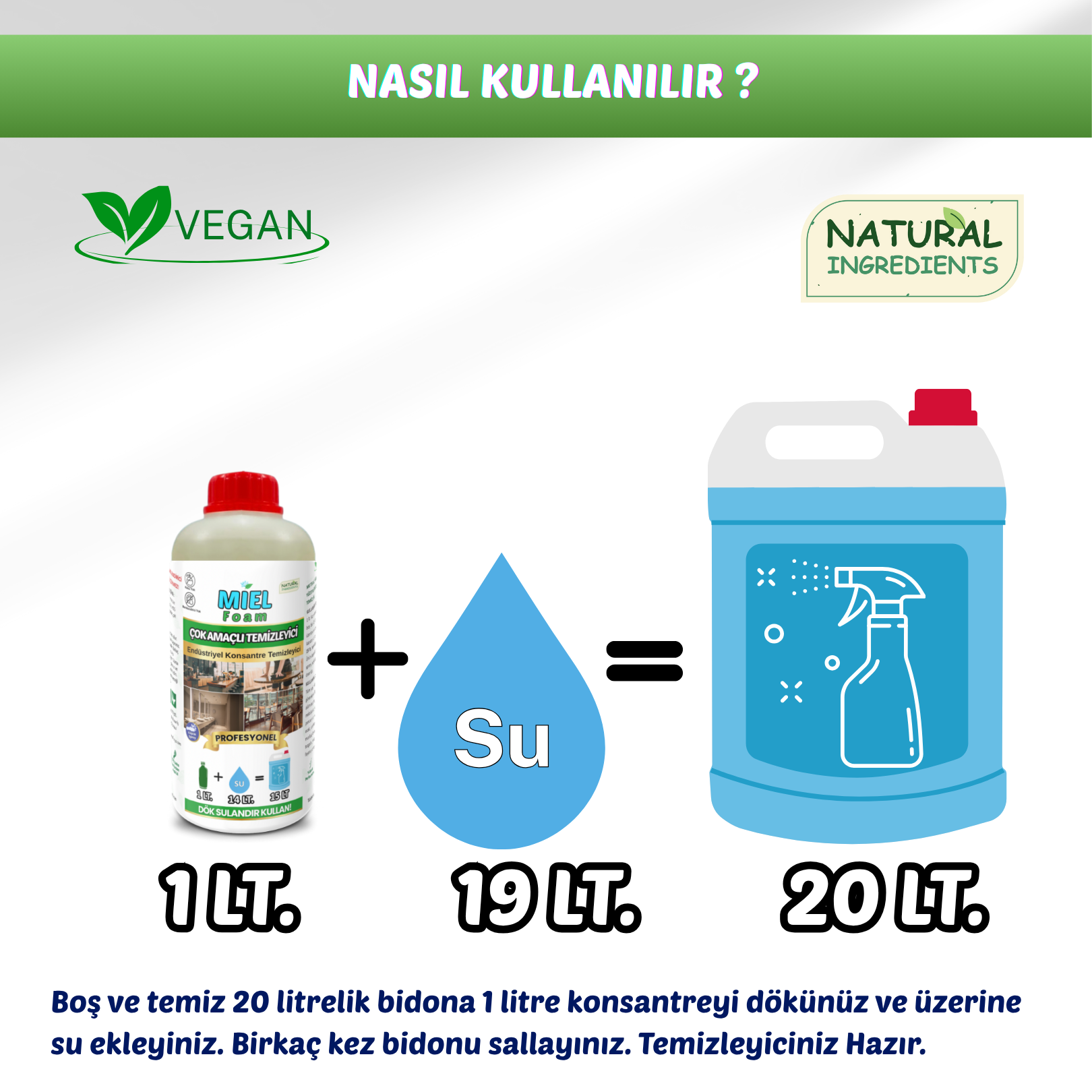 Miel Foam Endüstriyel Temizleyici,doğal,bitkisel,bitkibazlı formüllü,ecofriendly sağlık dostu çevre dostu temizlik, daha az karbon ayakizi, daha az plastik (2)